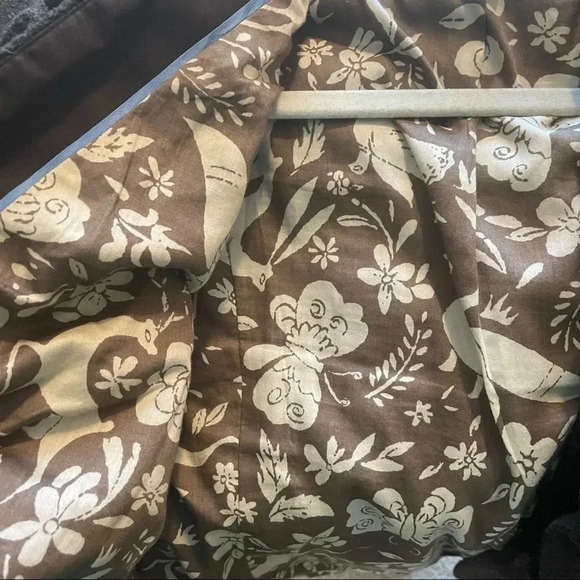 Elevenses Anthropologie Brown Wool Ruffle Collar Blazer Size 6 - Picture 5 of 7